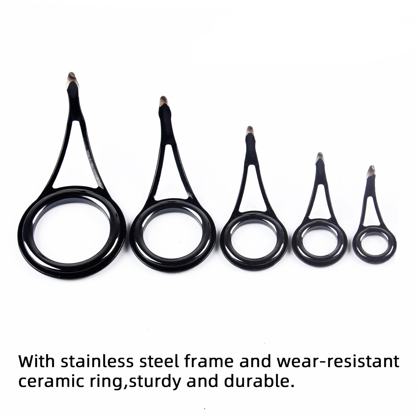 35pcs Fishing Rod Repair Kit Ceramic High Carbon Steel Fishing Rod Guides OFXZ