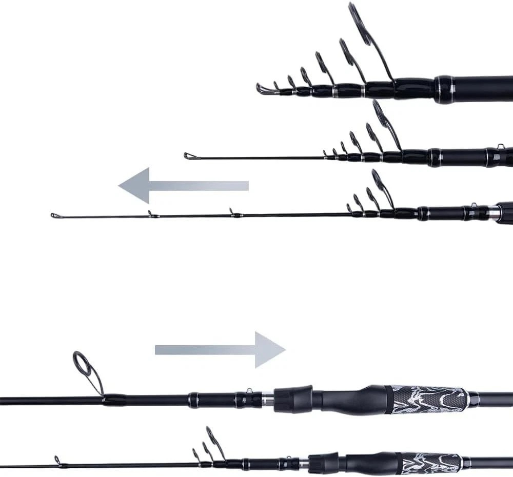 Venture Telescopic Fishing Rods, Rubber Grips, Fuji Guides, Carbon Fiber Rod,…