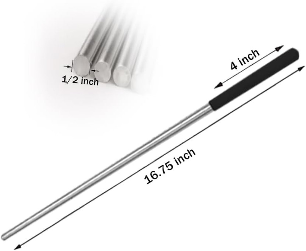2 PCS Winding Rods D 1/2″” X L 16.75″” Inch with Black Random Antiskid Handle, U