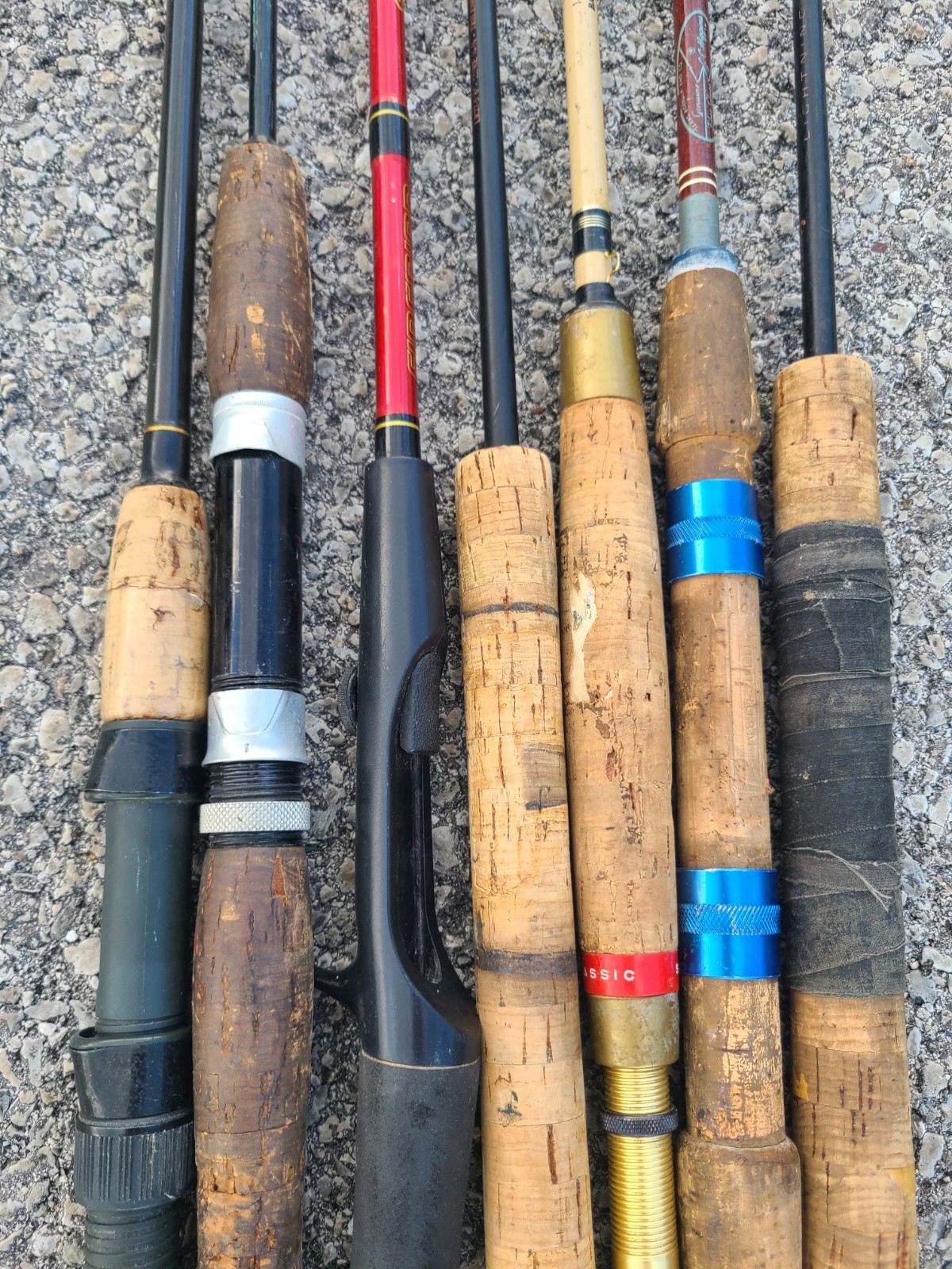 Vintage & Current Fishing Rods Mixed Lot Of 7 Poles