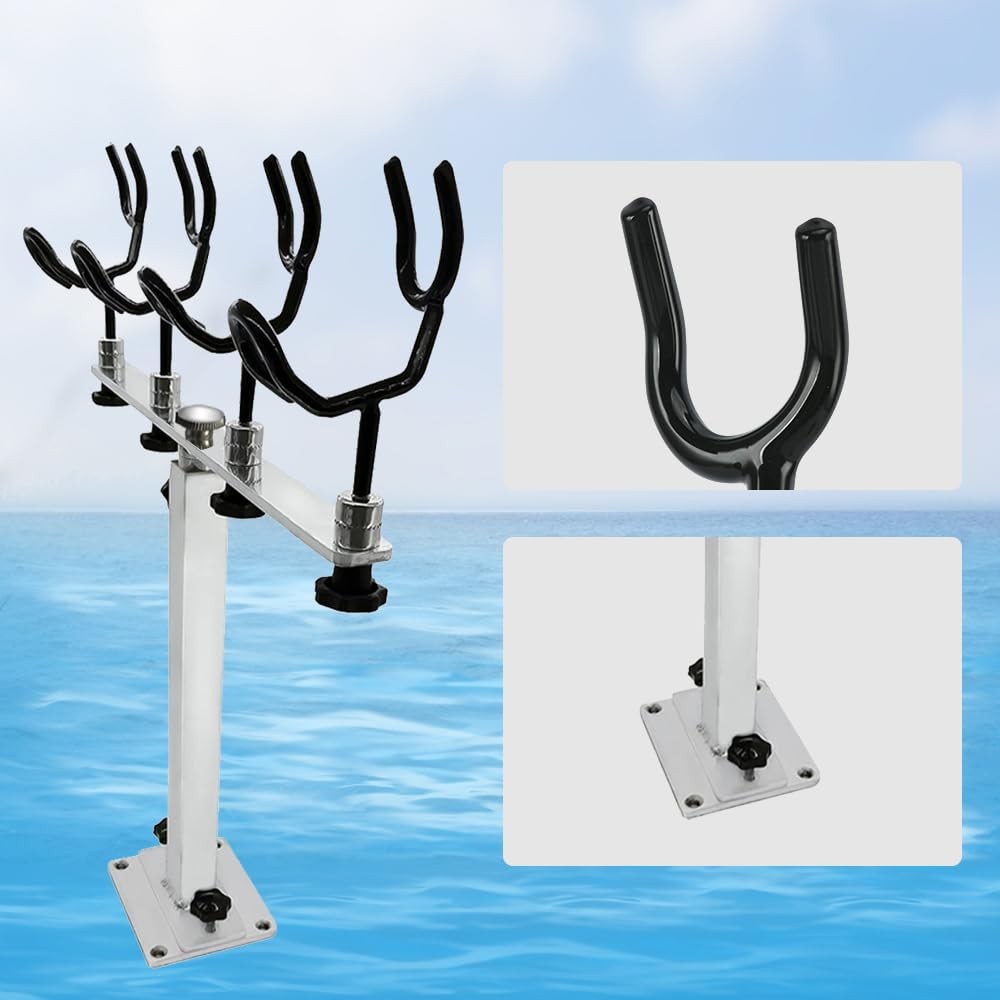 Mojiate PVC Coated Fishing Rod Holder Aluminum Large, silver