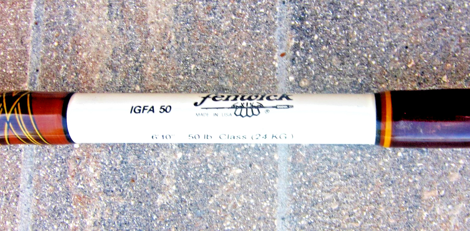 Vintage FENWICK IGFA-50 FENGLASS Stand-Up Rod; AFTCO: 6’9″; 60-150lb – NEW!!!a
