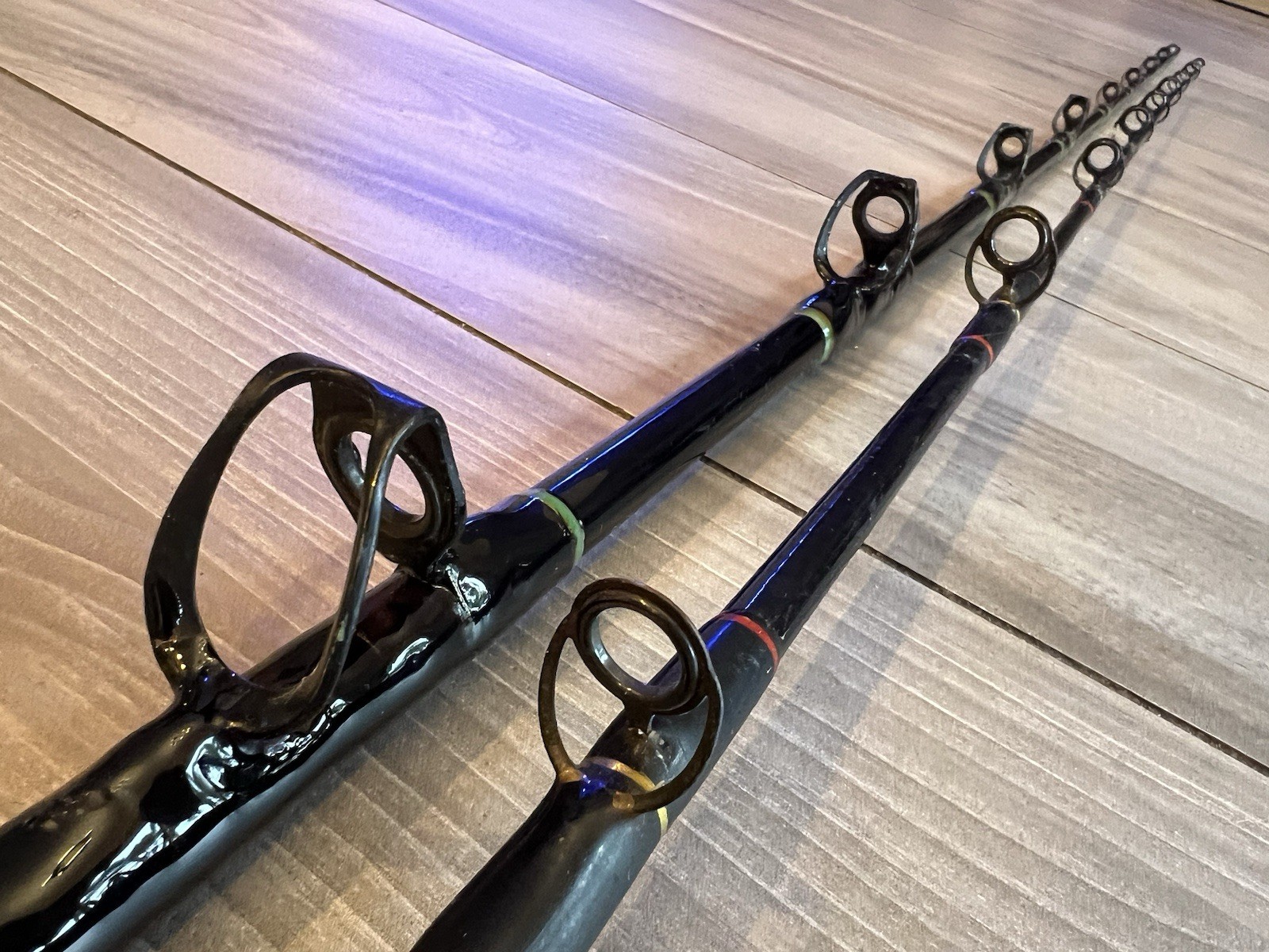 Lot of 2 Conventional Fishing Rods Star Rods Aerial & Vtg Shimano TLD 70 Heavy
