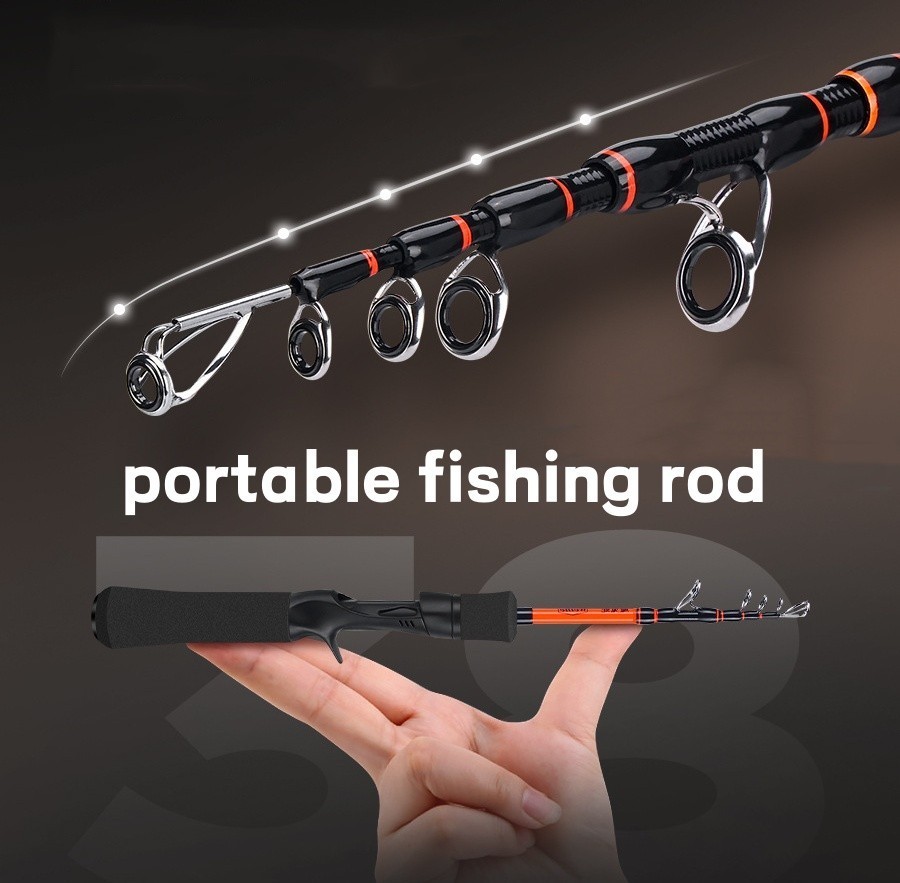 High Quality Fiber Spinning Casting Fishing Rod Telescopic Pole 1.5M 1.68M