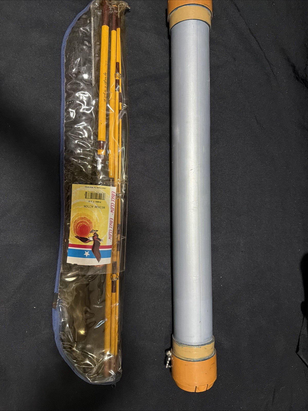 Eagle Claw Pack-It PK601 7’6” Spin/Fly Travel Rod 4pc New In Original Bag W/tube