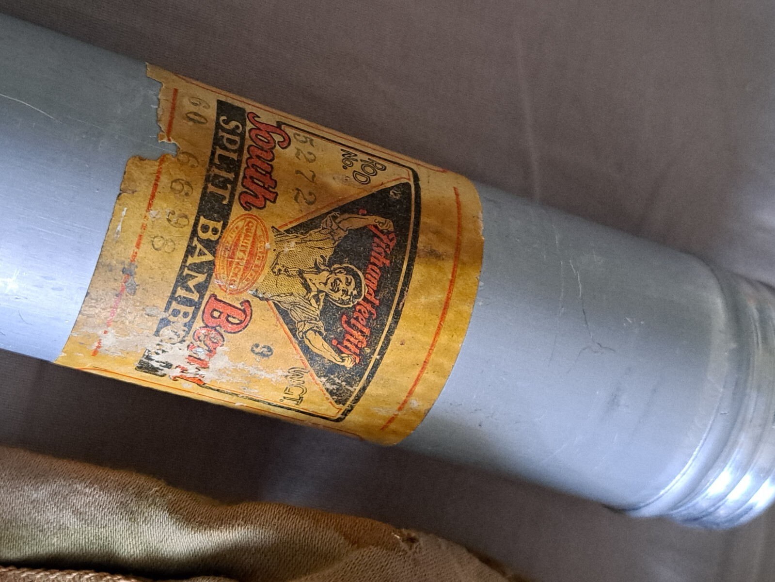 1930S USA DESIRABLE FLY ROD SOUTHBEND CROSS DOUBLEBUILT TUBE & ORIGINAL SOCK