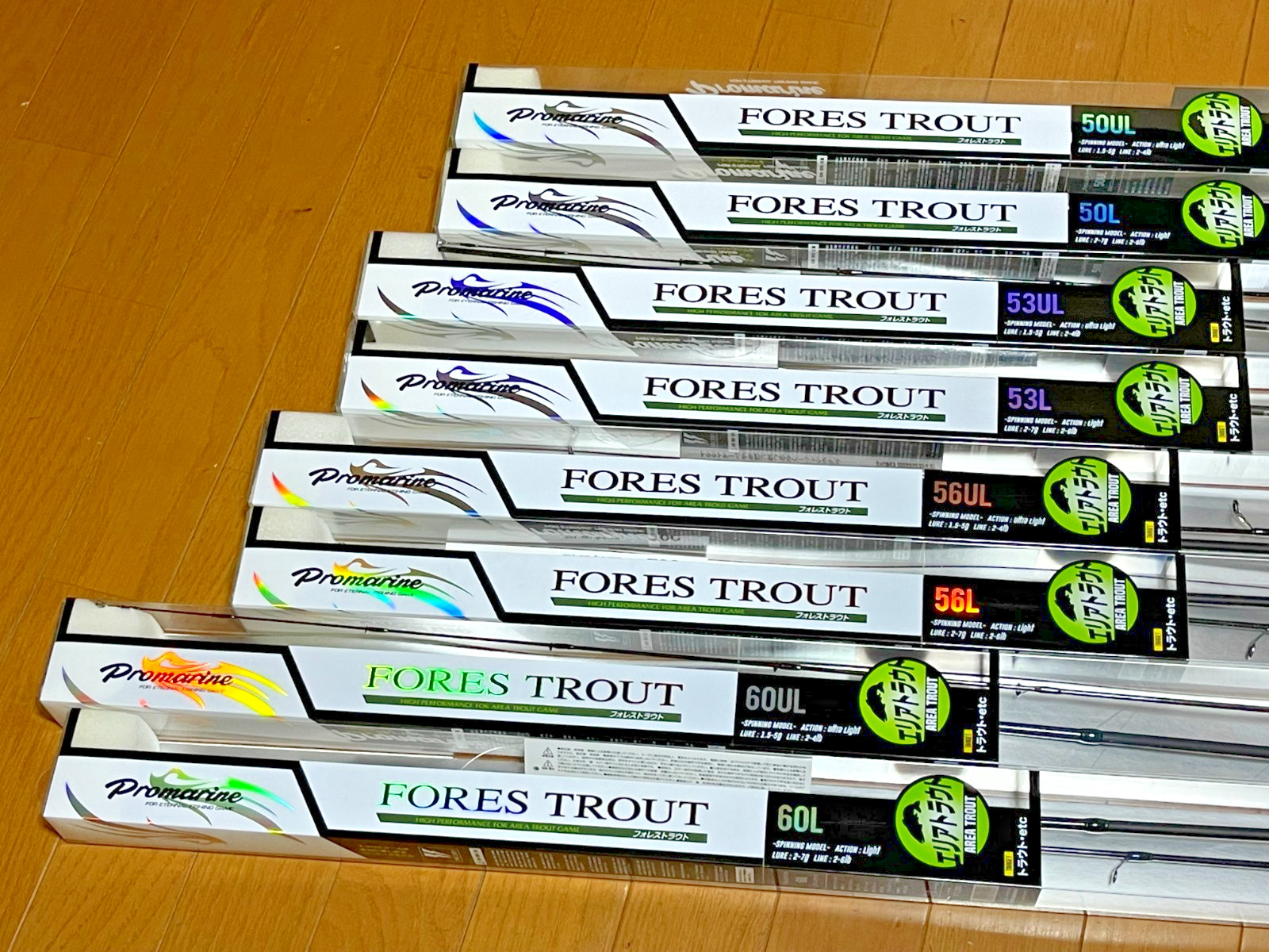 ** PRO MARINE FORES TROUT Area trout game Spinning Rod variations from Japan