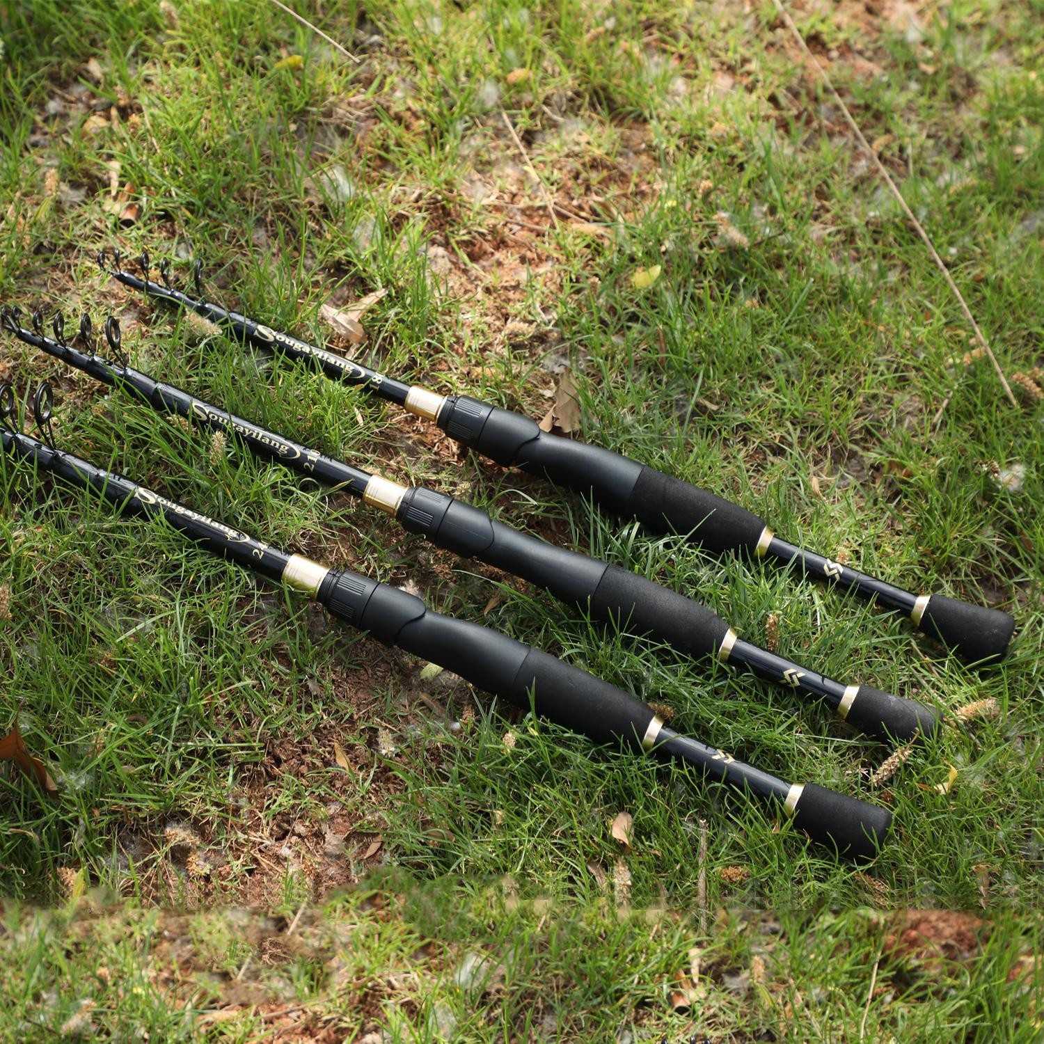 Sougayilang Telescopic Fishing Rod Carbon Fiber Ultralight Spinning Pole 1.8-2.4