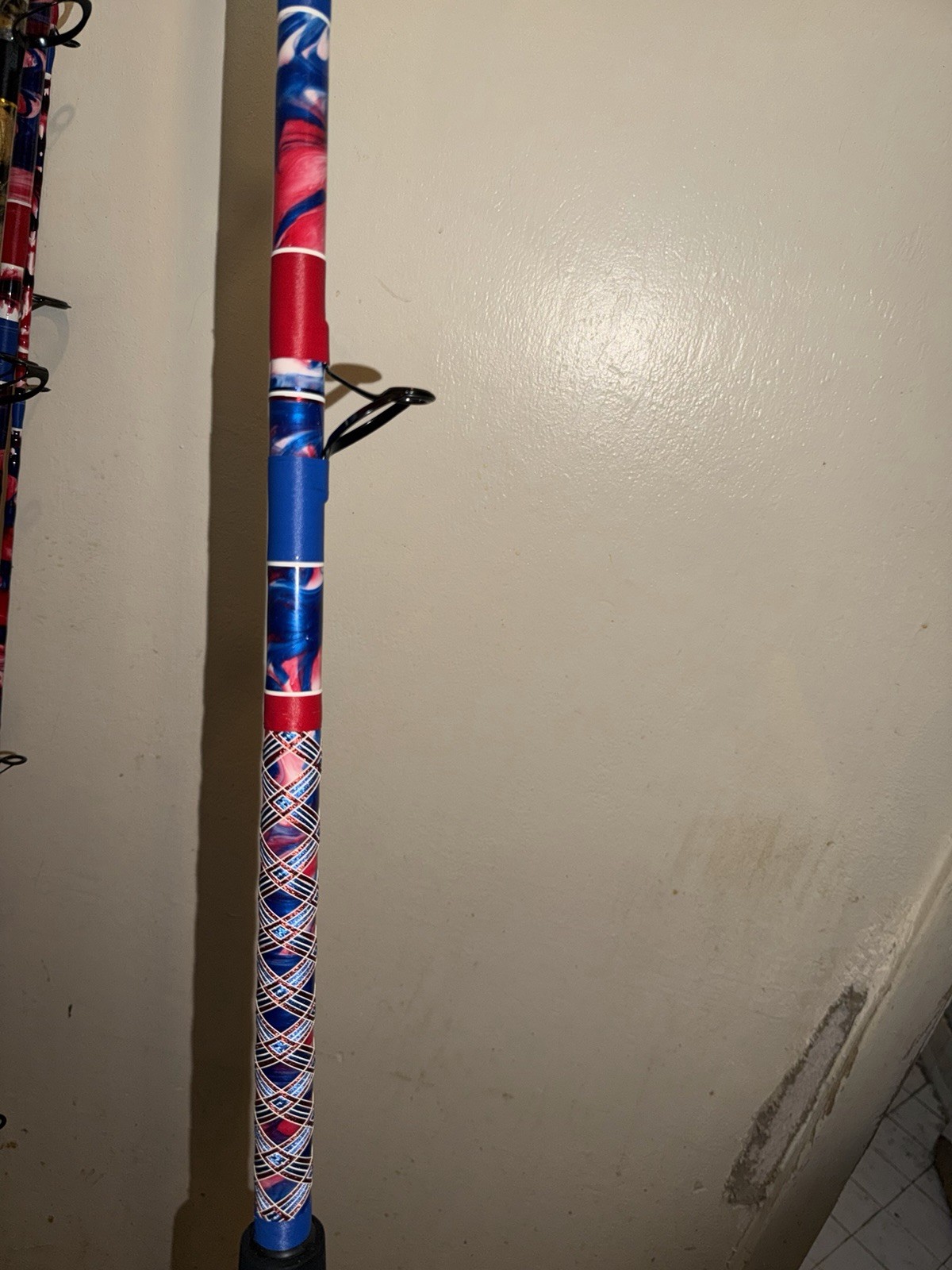 CUSTOM SHARK ROD 9 FT RED, WHITE.BLUE 80-130- LB STUART UB-4 NEW