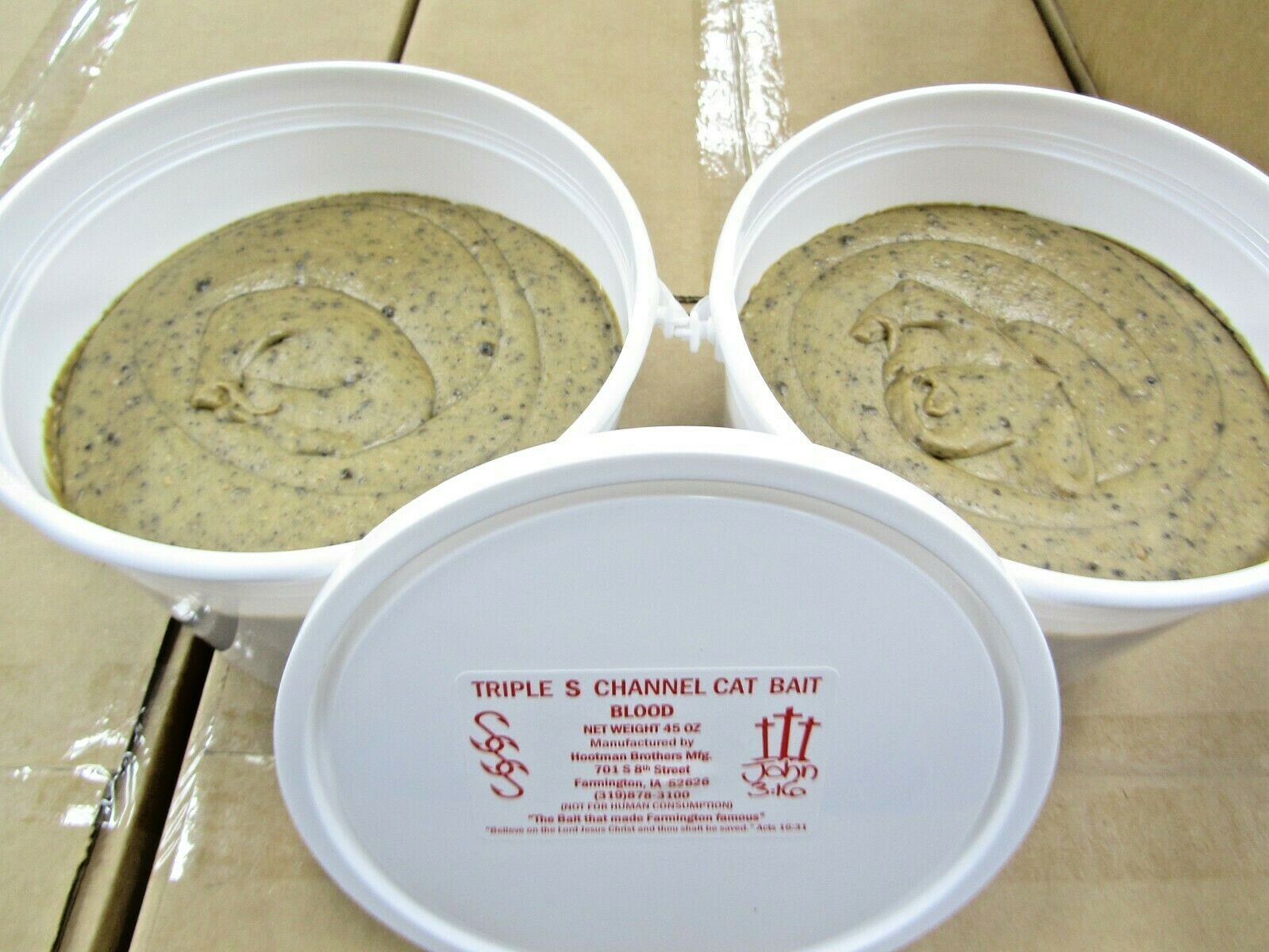 2 PAILS SONNY’S TRIPLE S CATFISH BLOOD DIP BAIT SUPER STICKY 45OZ PAILS