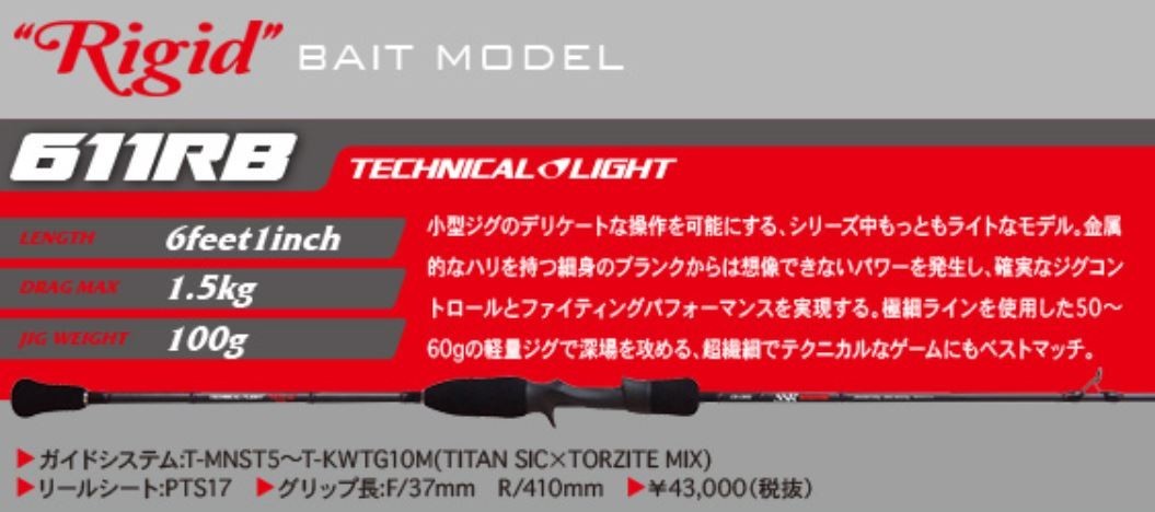 CB One SSR “Rigid” 611RB Titan SIC-S Guide – Technical Jigging Rod / Bait model