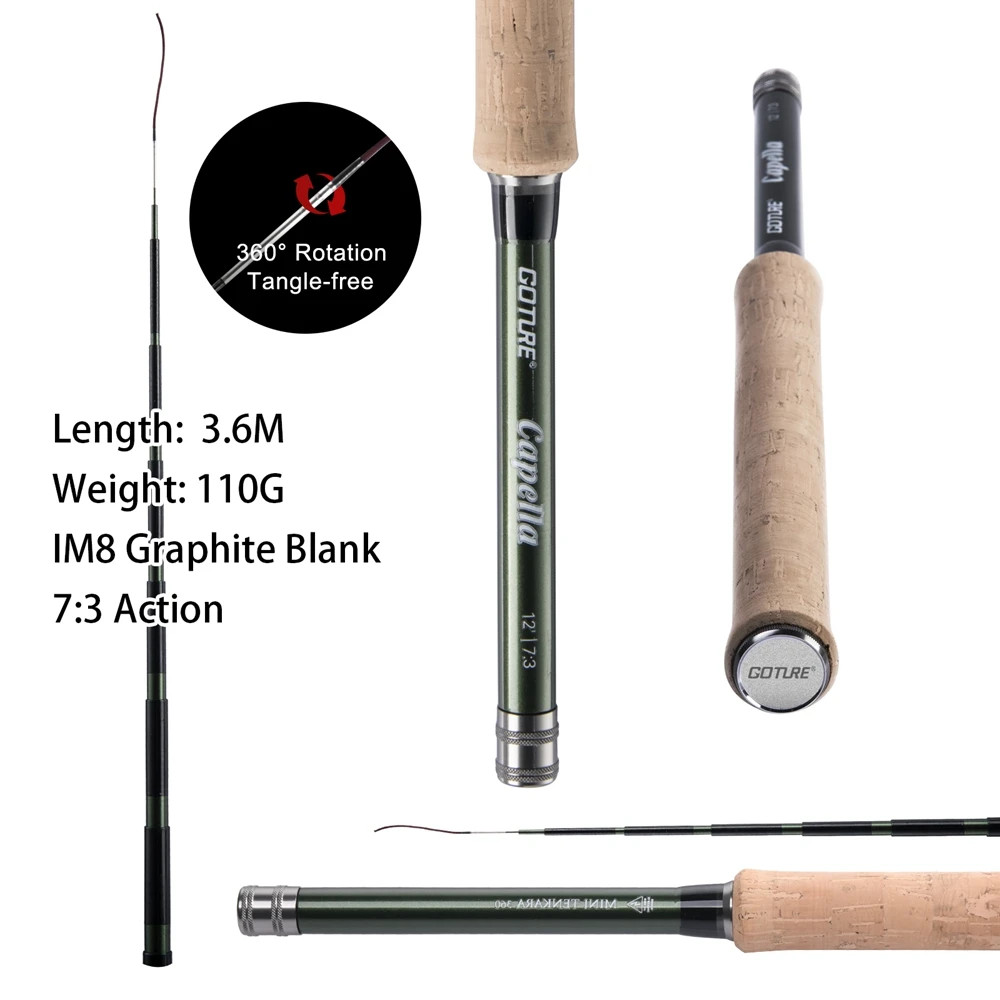 Goture Tenkara Fly Fishing Rod Combo 3.6m Ultralight Carbon Fiber w/ Line