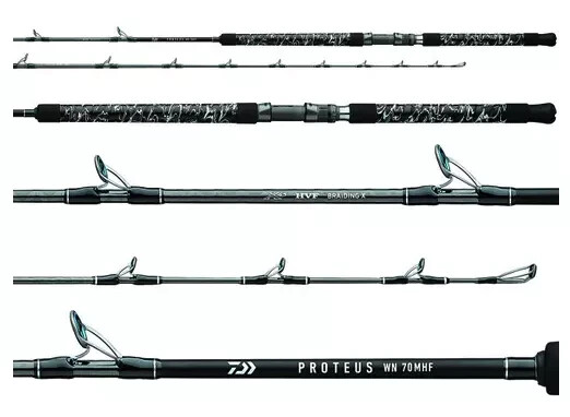 Daiwa PRWNC70MHF Proteus WINN Boat Rods, 7′ MedHeavy Fast Action, Tuna, 40-80BR