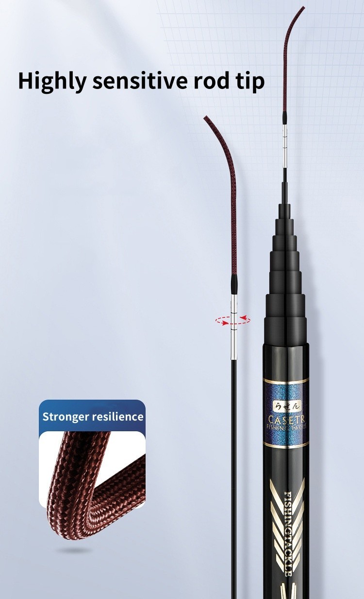 Telescopic Fishing Rod Carbon Fiber Ultra Light Spinning 2.7M-9M Stream Hand Rod