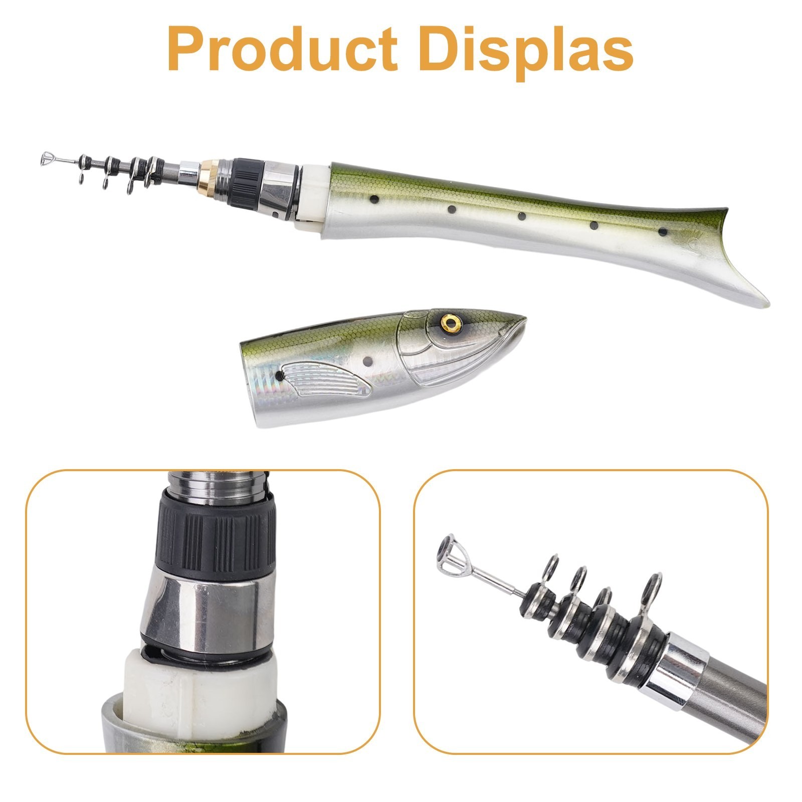Unique Fish Shaped Design Carbon Fiber Casting Rod and Spin Wheel Reel