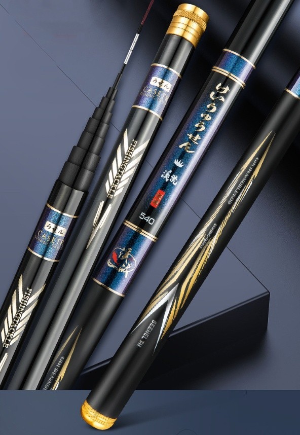 Telescopic Fishing Rod Carbon Fiber Ultra Light Spinning 2.7M-9M Stream Hand Rod