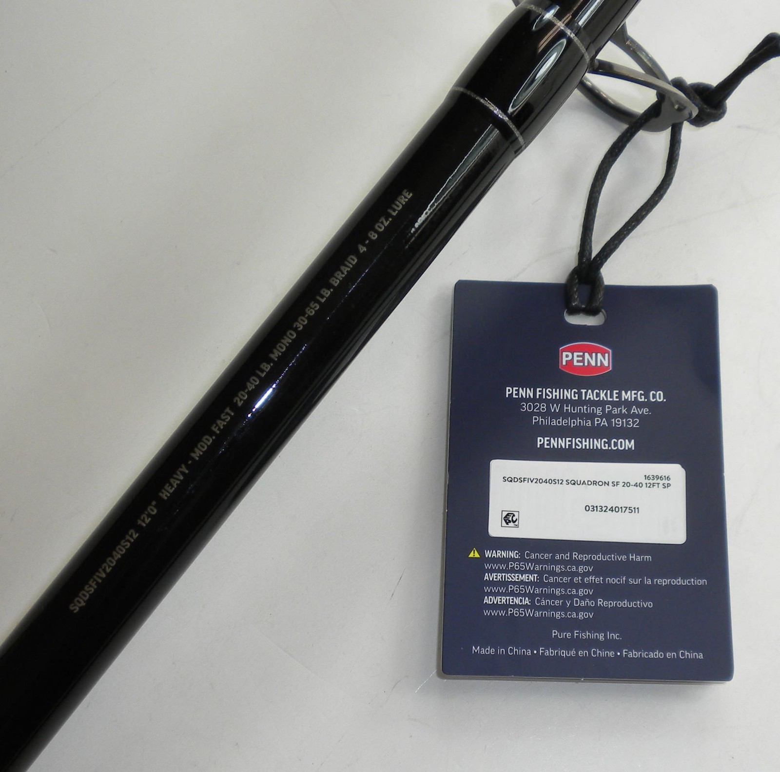 Penn SQDINIV2040S12 Squadron IV Spinning Surf Rod Power Heavy 12 Ft 2 Piece