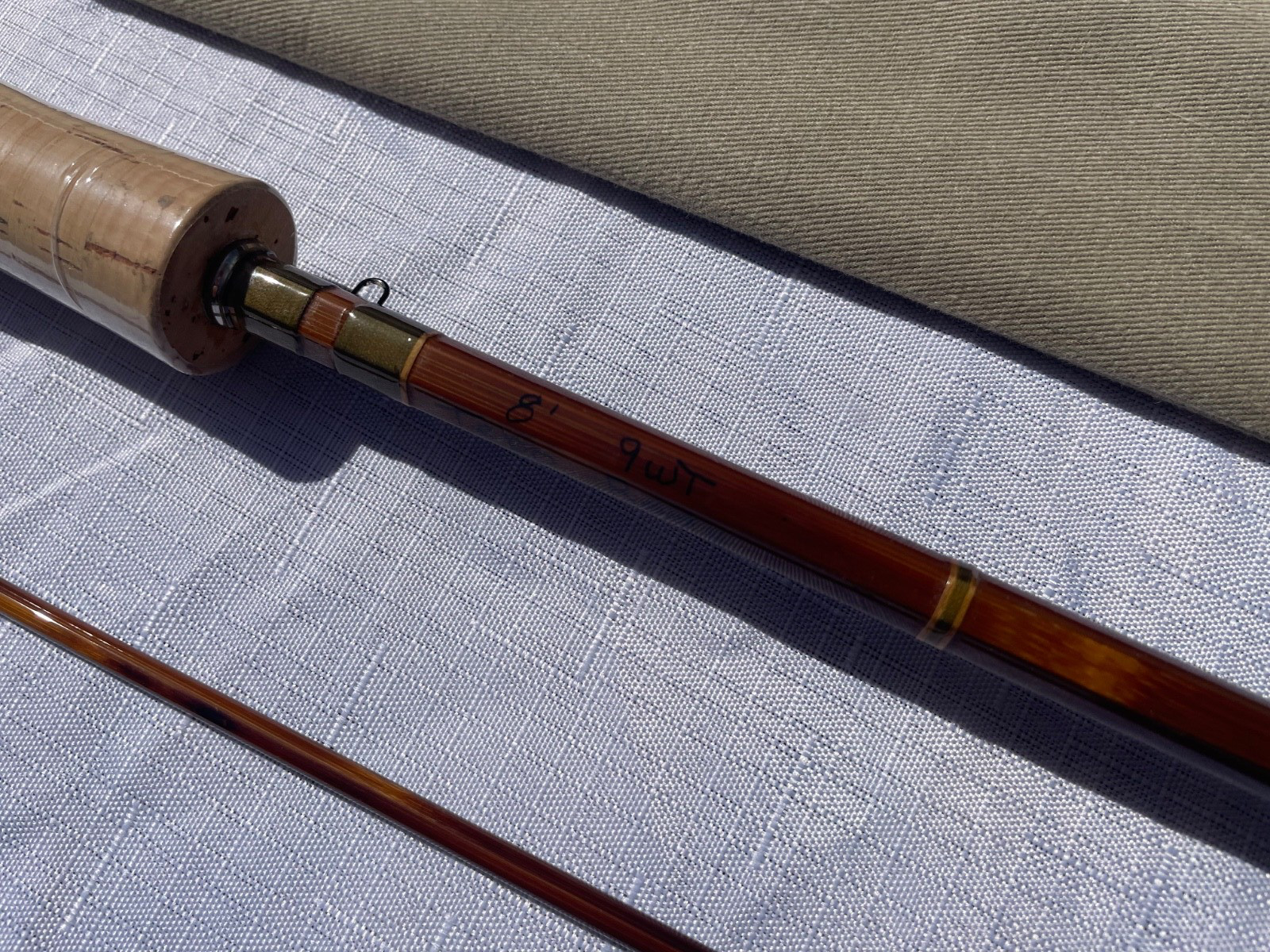 Custom Tebo Tonkin Cane Fly Fishing Rod, 8′ 0″, #9, 2 piece, New w/ Rod Tube
