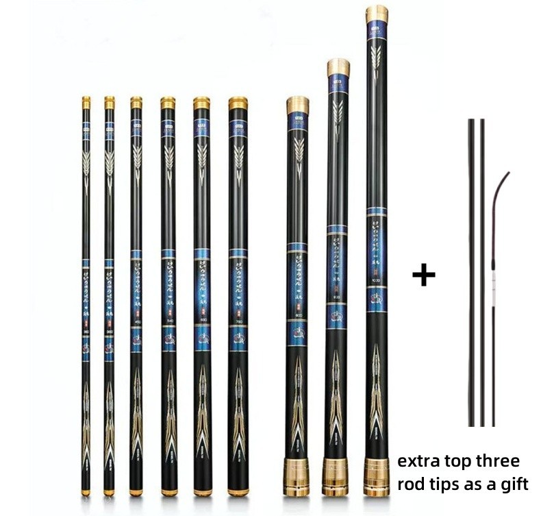 Telescopic Fishing Rod Carbon Fiber Ultra Light Spinning 2.7M-9M Stream Hand Rod