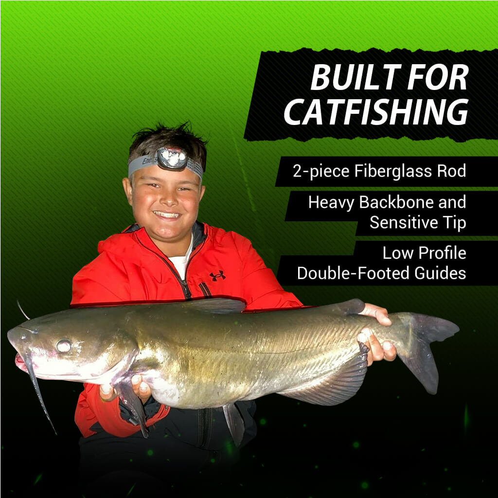Trophy Catfishing Rod: Casting, Spinning. 7 ft, 6in, Medium-Heavy, EVA Foam 2pcs