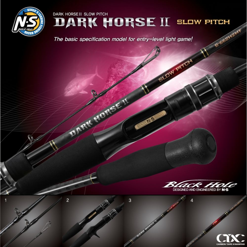NS BLACK HOLE Saltwater Fishing Jigging Baitcasting Rod DARK HORSE II SLOW PITCH