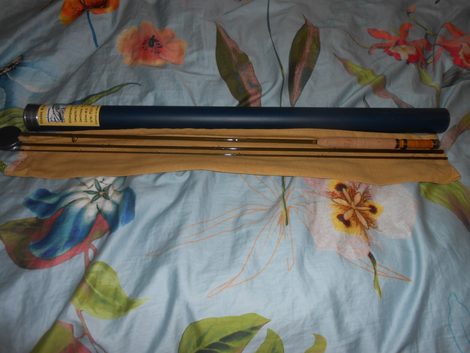 Vladan Milenkovic Fiberglass Fly Rod, 7 1/2′, 3 weight , CTS Quartz, superb