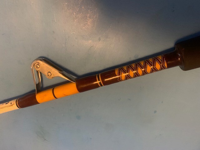 CUSTOM BUILT SAM SCOTT 6 FOOT 6 INCH UNLIMITED TROLLING FISHING ROD AFTCO GUIDES
