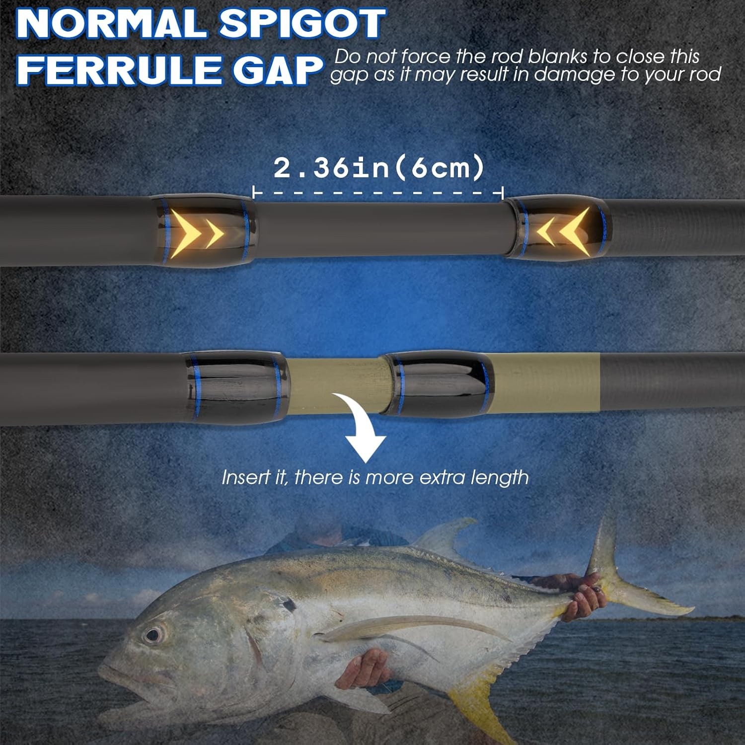 4 Piece/5 Piece Saltwater Travel Rod Heavy Spinning Fishing Rod Portable Travel