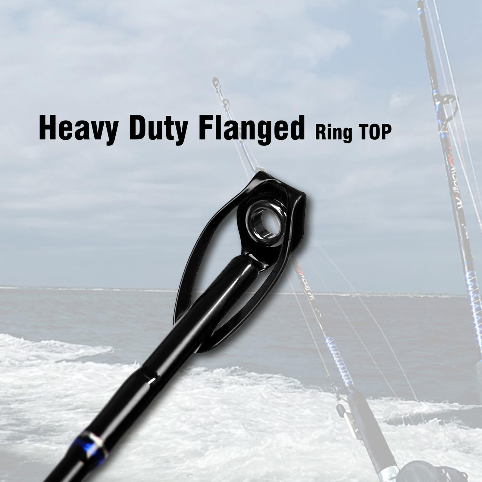 Fiblink 1-Piece/ 2-Piece Saltwater Offshore Trolling Rod Big Game Rod Convent…