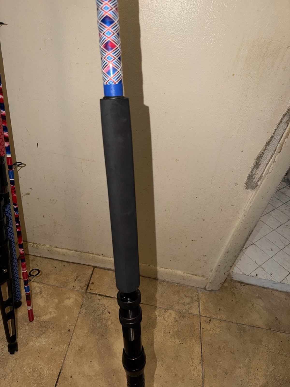 CUSTOM SHARK ROD 9 FT RED, WHITE.BLUE 80-130- LB STUART UB-4 NEW