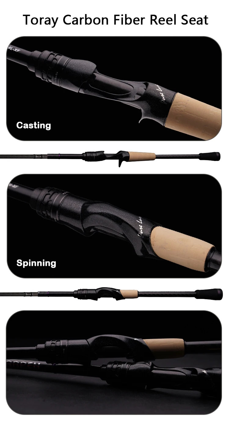 PURELURE SHARPEN Travel Soft Lure Rod Spinning Casting XF MF Bass Pike