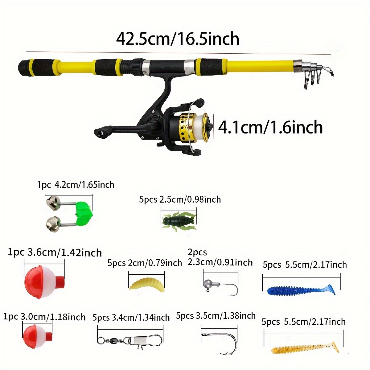6ft Telescopic Fishing Kit with Pre-Spooled Reel in Carry Case