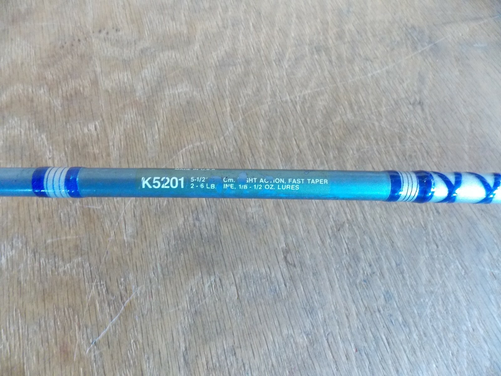 Vtg Garcia K5201 BLUE Spinning Rod Light Action Fast Taper 5’7″ (3Pc) 2/24