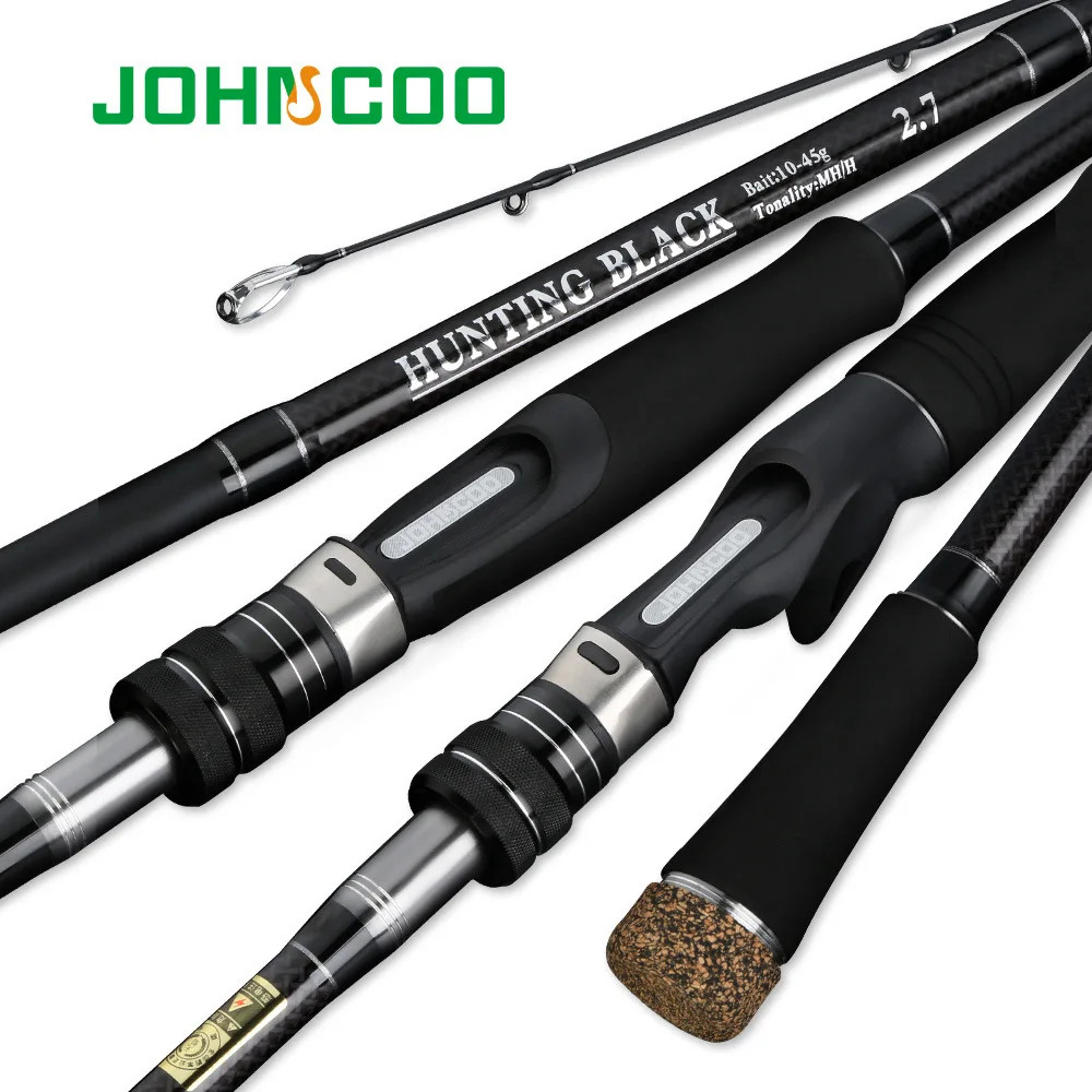 JOHNCOO Carbon Fishing Rod 2.7m 3.0m MH H Power Spinning Sea Bass 3 Section