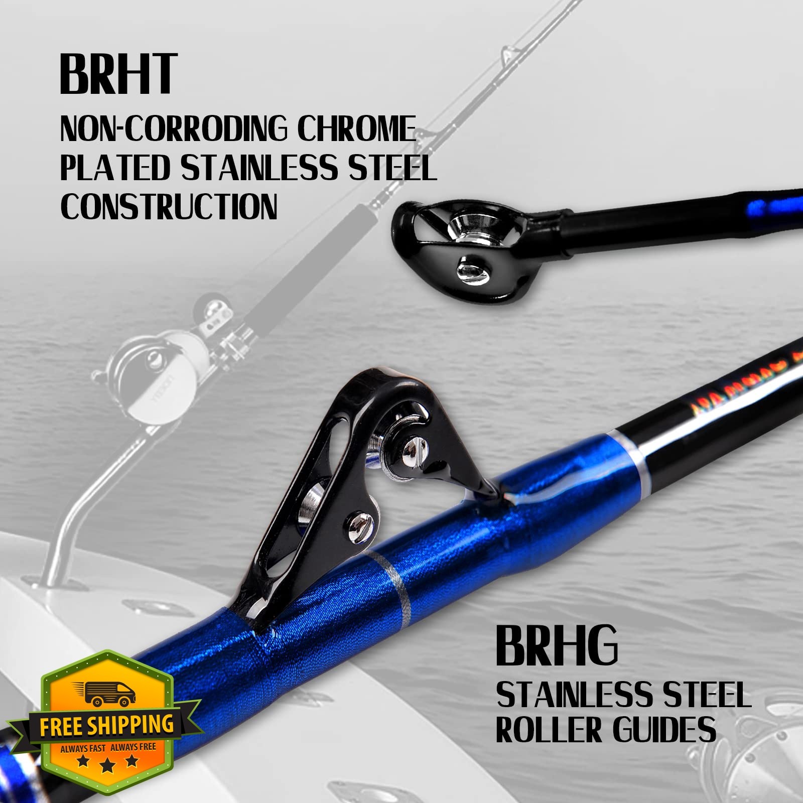 Fiblink 5’6″ 30-50lb straight butt trolling rod