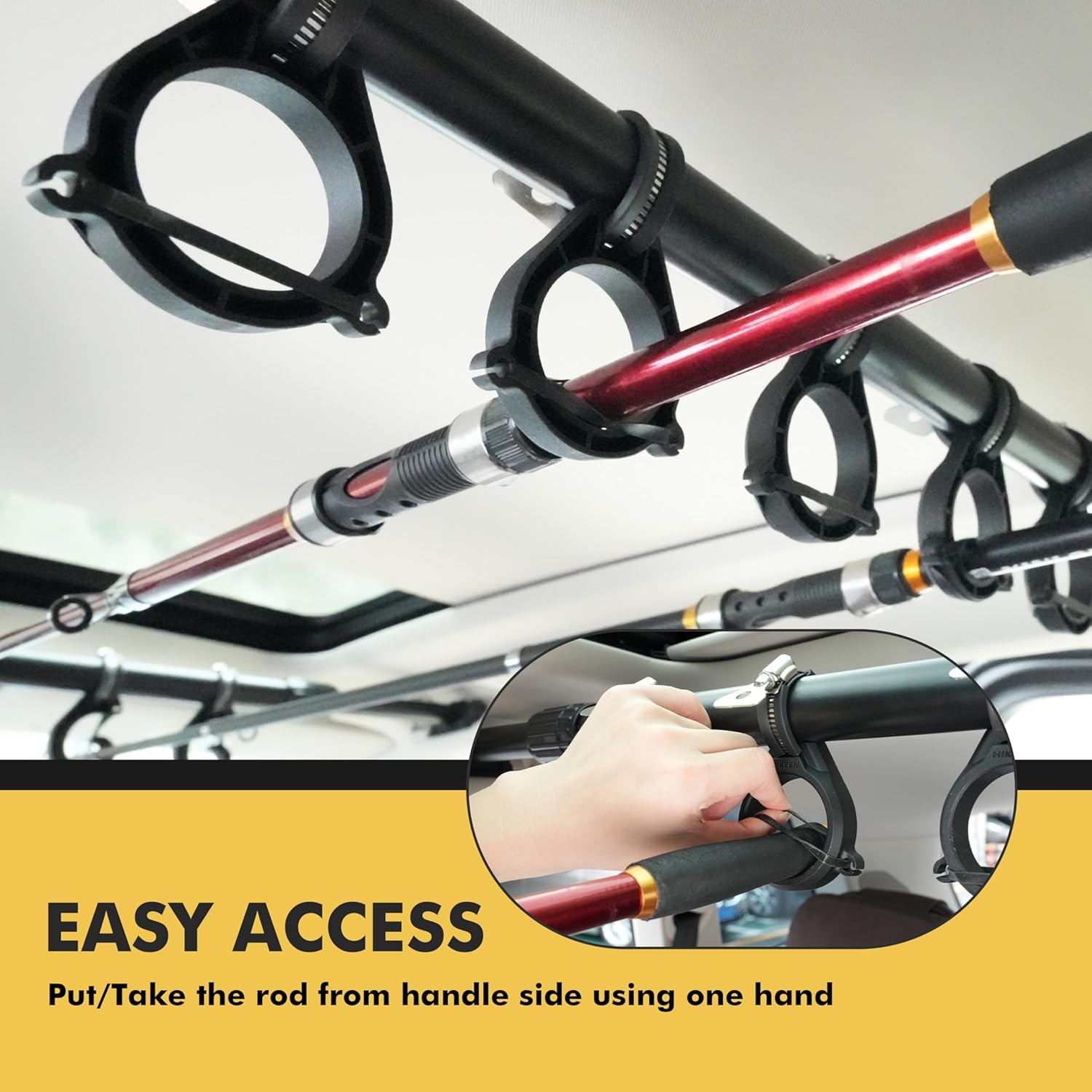 Fishing Rod Holder for Car, Vehicle Fishing Pole Holder Roof Rack Inside for SUV