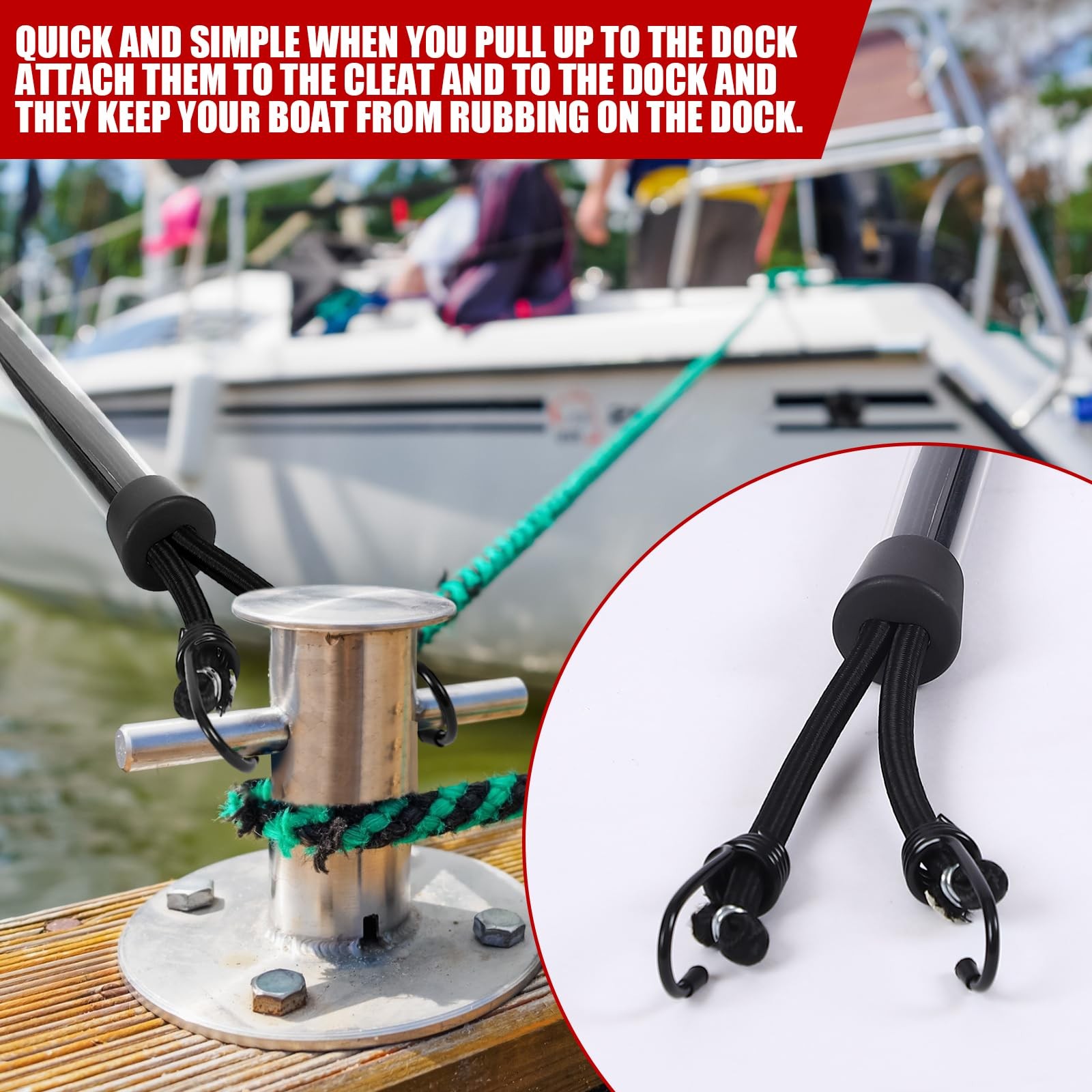 Tandefio 2 Pcs Dock Rods for Boat Docking Pole 16 Inch 16 inch, Black