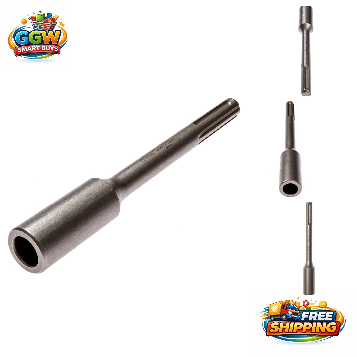 SDS Max Ground Rod Driver in Hardened Steel – 3/4″ & 5/8″ Compatibility