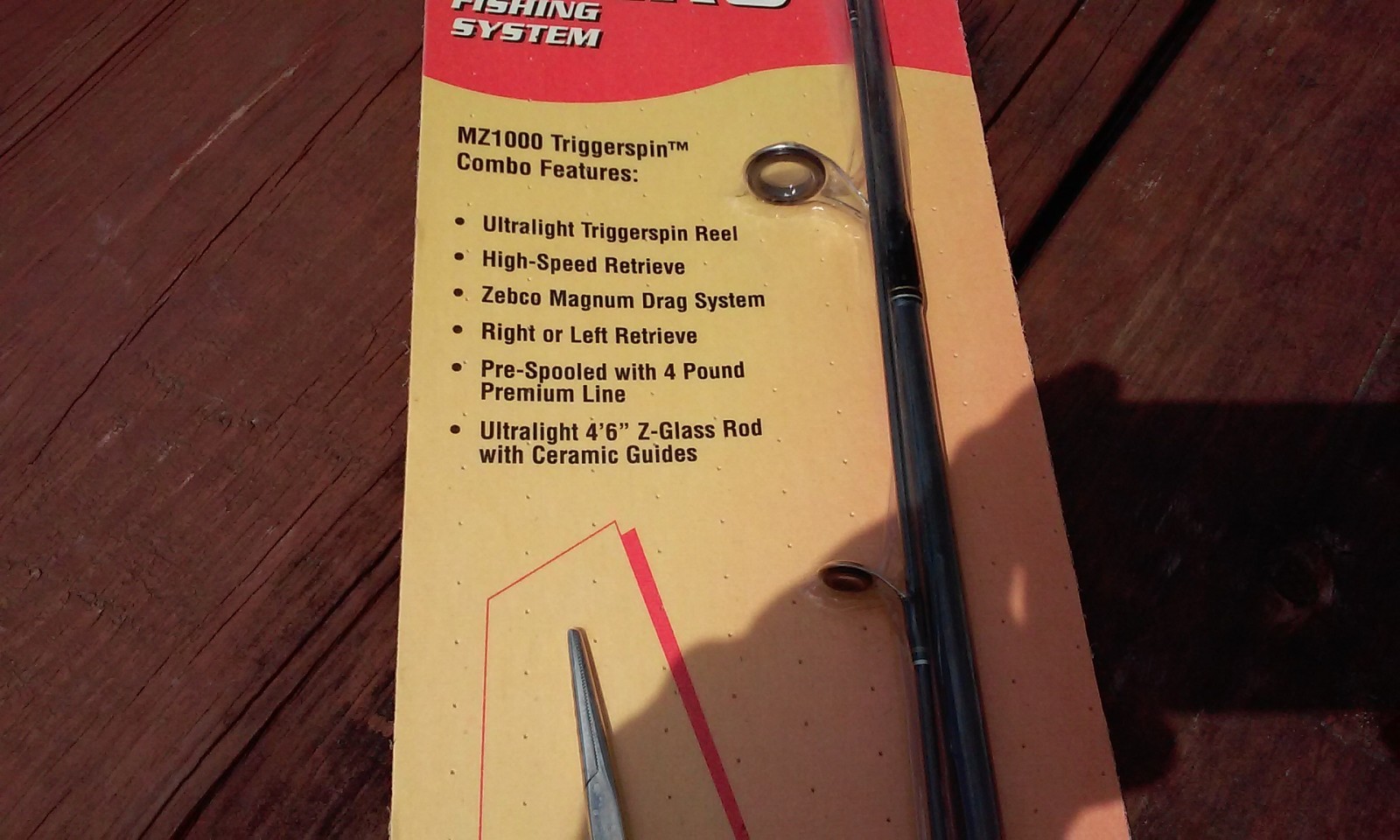 Vtg ZEBCO Triggercast Combo 4″ 6″Ultralight FISHING Rod/Reel MZ1000 Jig Kit 2000