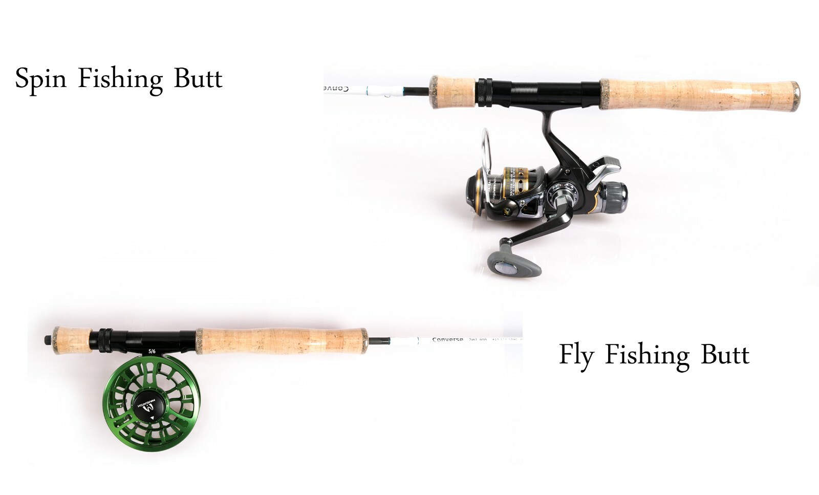 Converse 2in1 Fly/Spin Travel Rod, 7ft6 4/5wt 5pcs fly fishing rod spinning rod