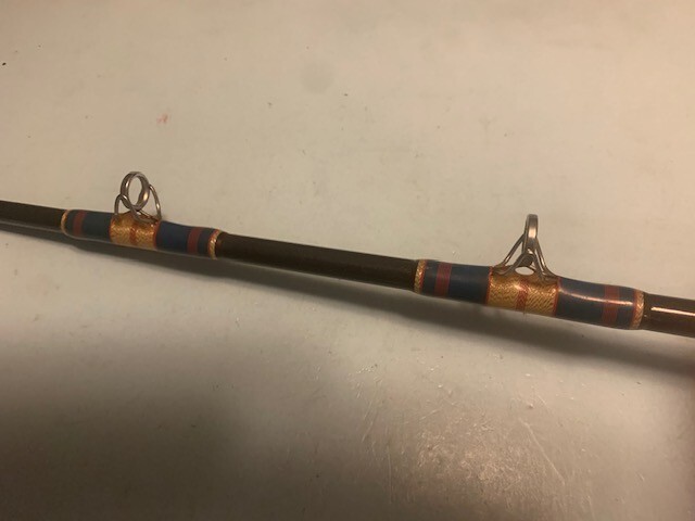 CUSTOM BUILT GRAPHITE COMPOSITE 7 FOOT 3 INCH 50 TO 100 POUND CLASS FISHING ROD