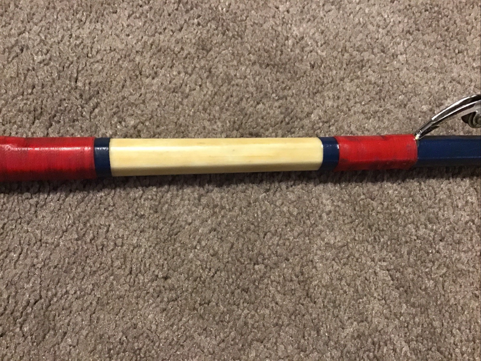Vintage Hexagon Wood Butt 6’ 6” Aftco Roller Guide 50lb Trolling Rod R75