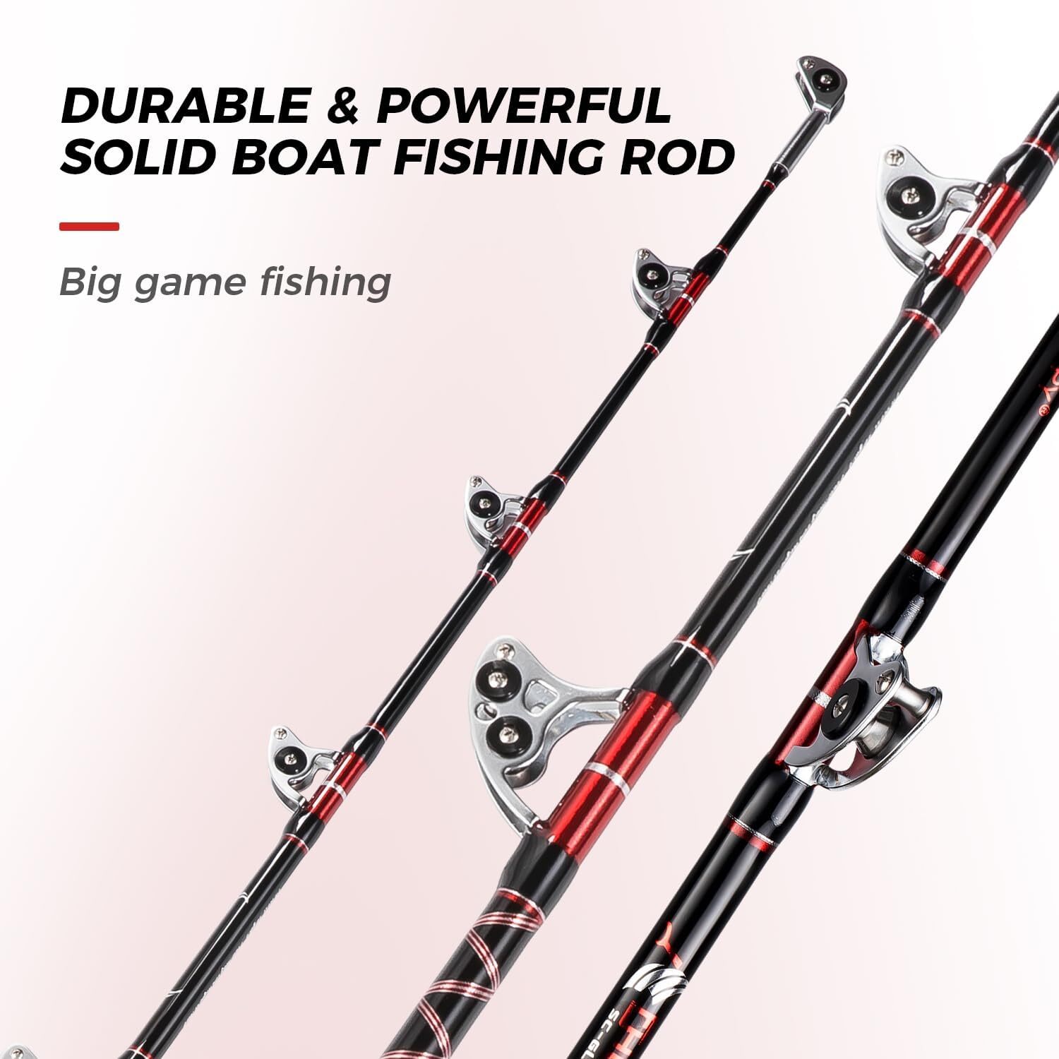 Straight/Bent Butt Trolling Rod Saltwater Offshore Fishing Pole Roller Big Game