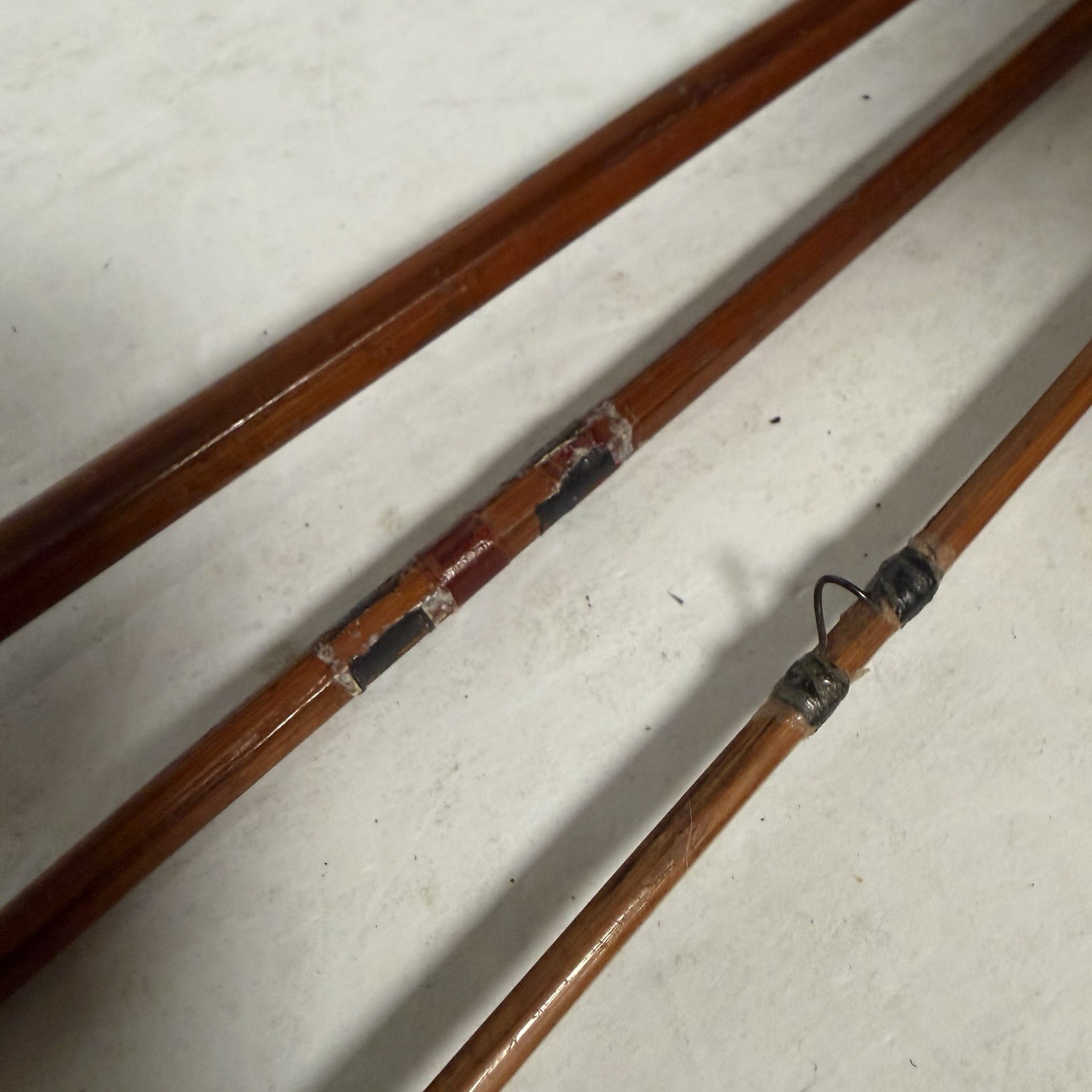 Vintage Bamboo Fly Rod W/ Sock & Canvas Bag Trout Rod Montague? South Bend?