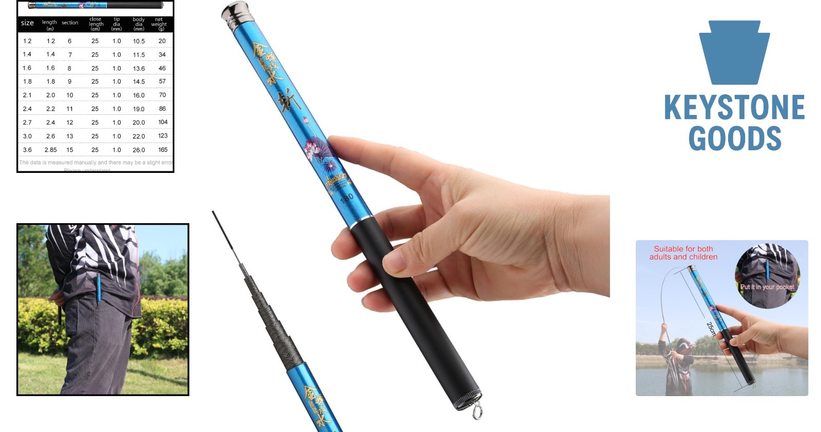 Portable Telescopic Crappie & Freshwater Fishing Rod Combo – Ultra Light Carb…