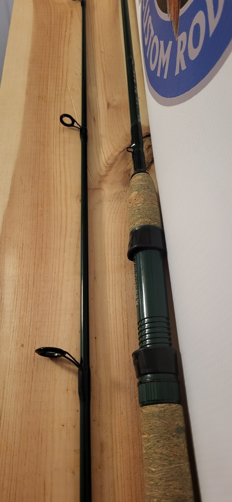 Custom Green 6′ Ultralight Mod-Fast Spinning Rod 2 Pc