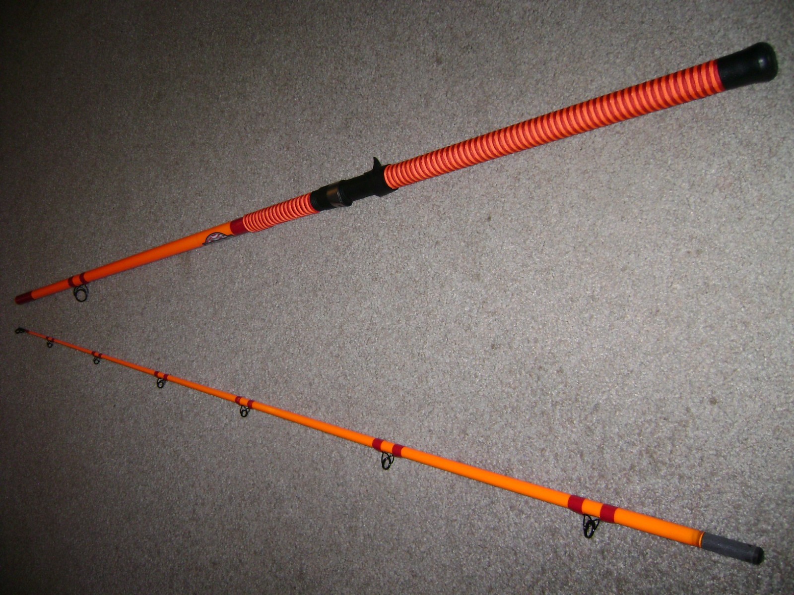 GLOW ROD MEAT HUNTER EXTREME 10′ ORANGE GLOW Casting Rod – BIG FISH, STRIPER!