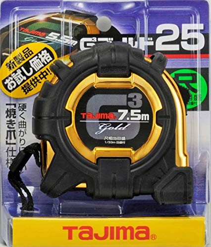 Tajima Measuring Tape 7.5m x 25mm G3 Gold Lock 25 G3GL2575BL