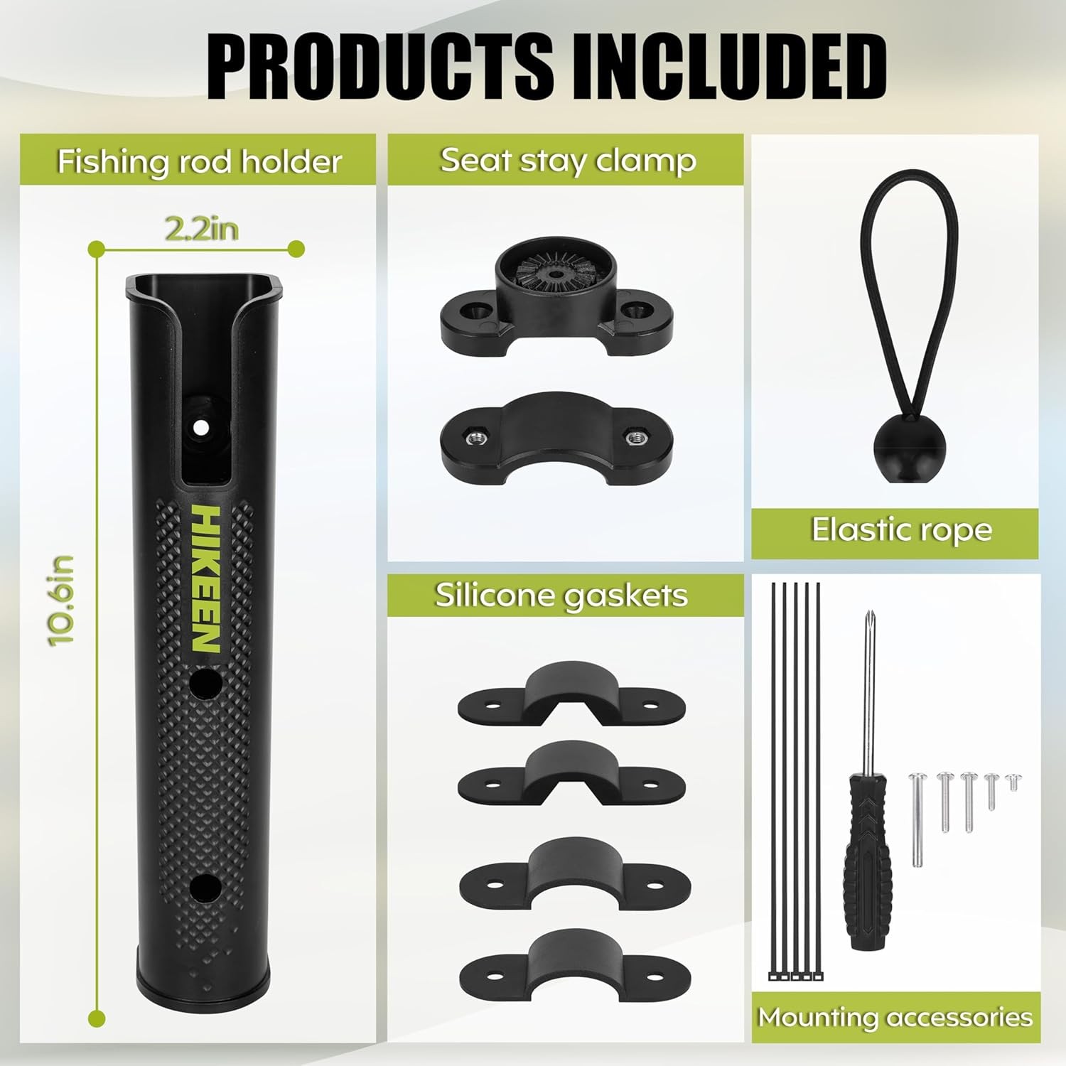Fishing Rod Holder for Bike,Secures Fishing Pole to Bicycle,Rod Rack for Bicycle
