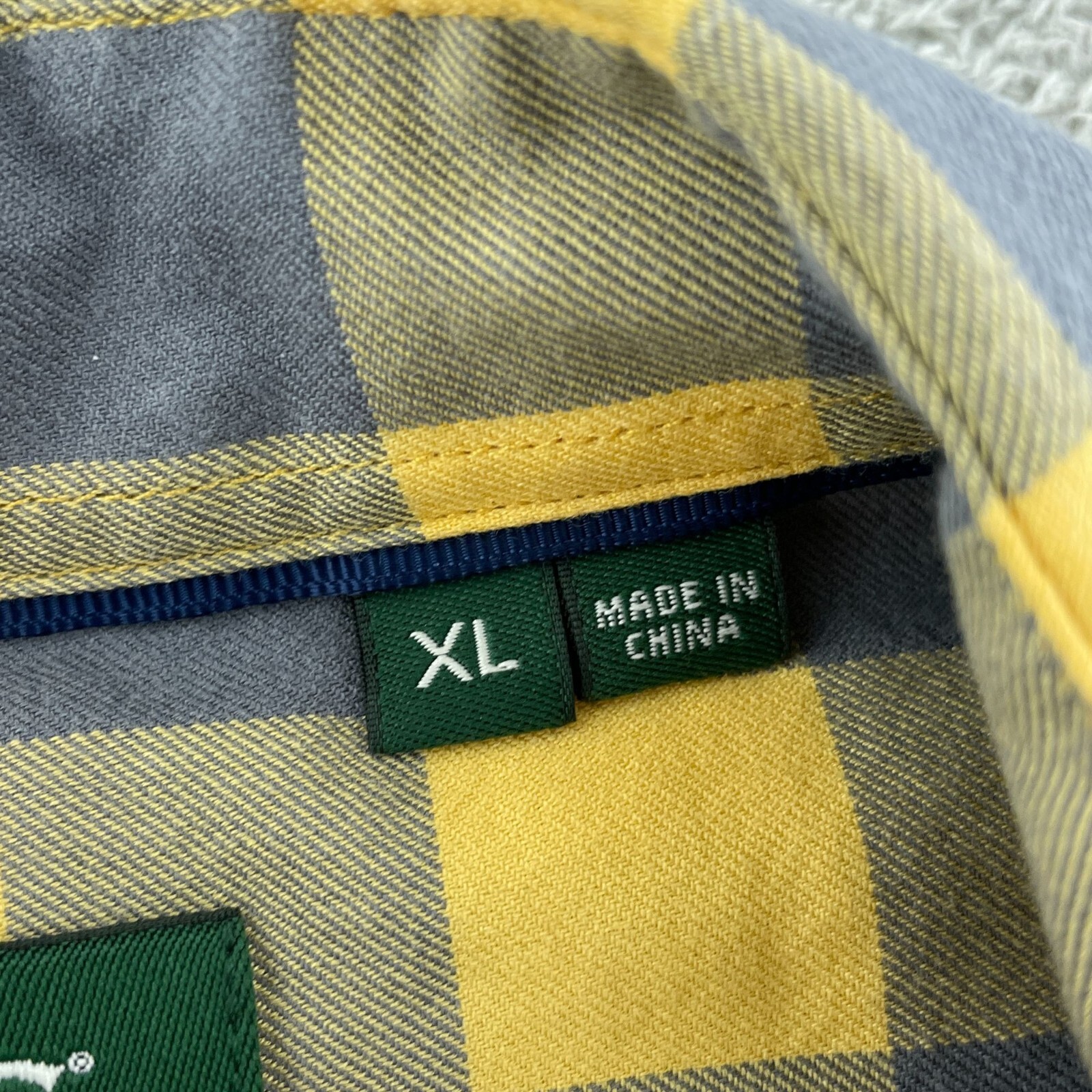 Orvis Mens Yellow & Gray Plaid Short Sleeve Shirt XL Active Fit 4501